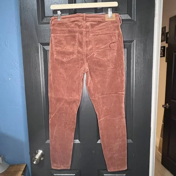 American Eagle Corduroy Pants Super Stretch Skinny Rust Orange Size 8 Short - Picture 2 of 10